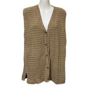 Vintage Star Cody Tan Stripe Knit Sweater Vest